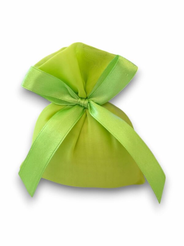 J2003VA Sacchetto porta confetti in chiffon made in italy Verde acido